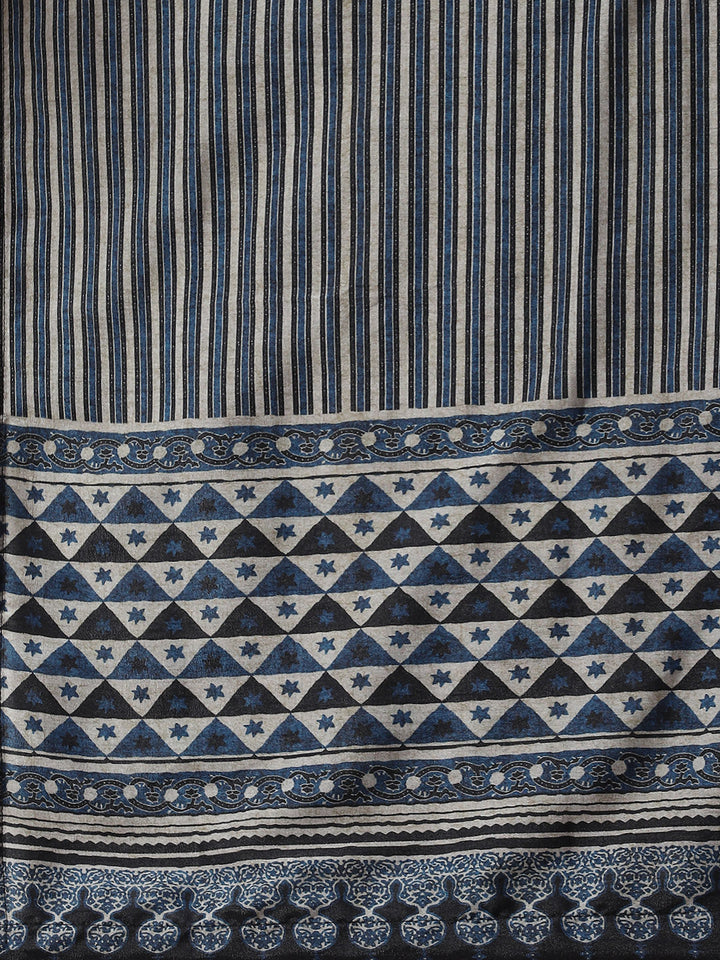 Printed Tussar Kurta with Pants &amp; Dupatta