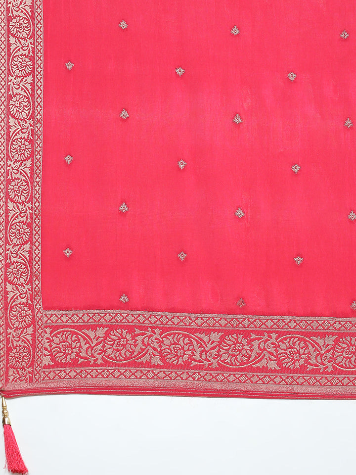 Floral Printed Handloom Kurta With Pants &amp; Dupatta