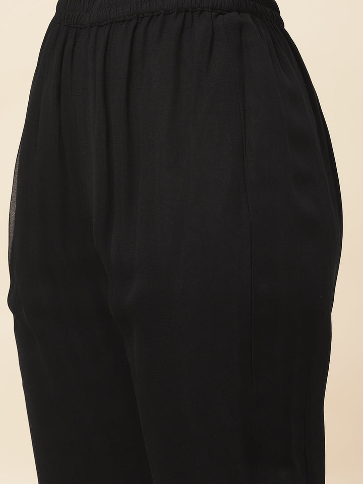 Sequin Embroidered Georgette Kurta With Pants