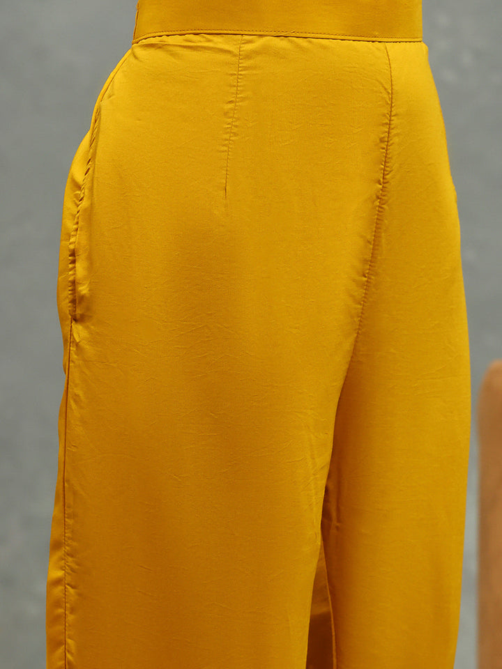 Printed Embroidery Cotton Blend Kurta With Pants &amp; Dupatta
