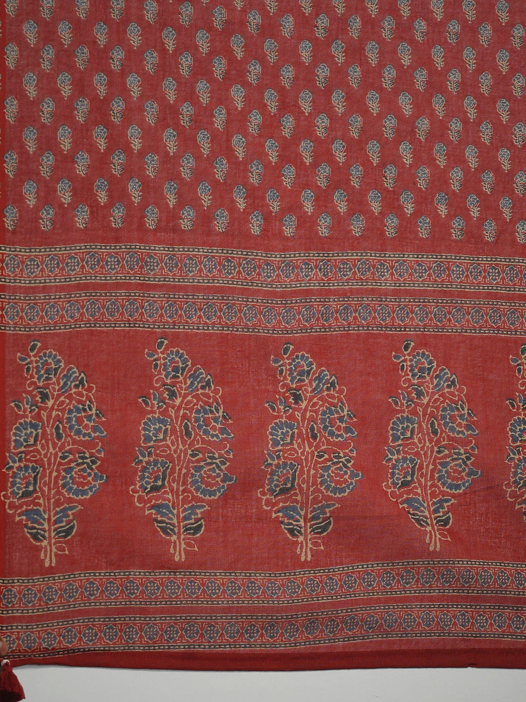 Maroon Cotton Blend Printed Straight Suit Set
