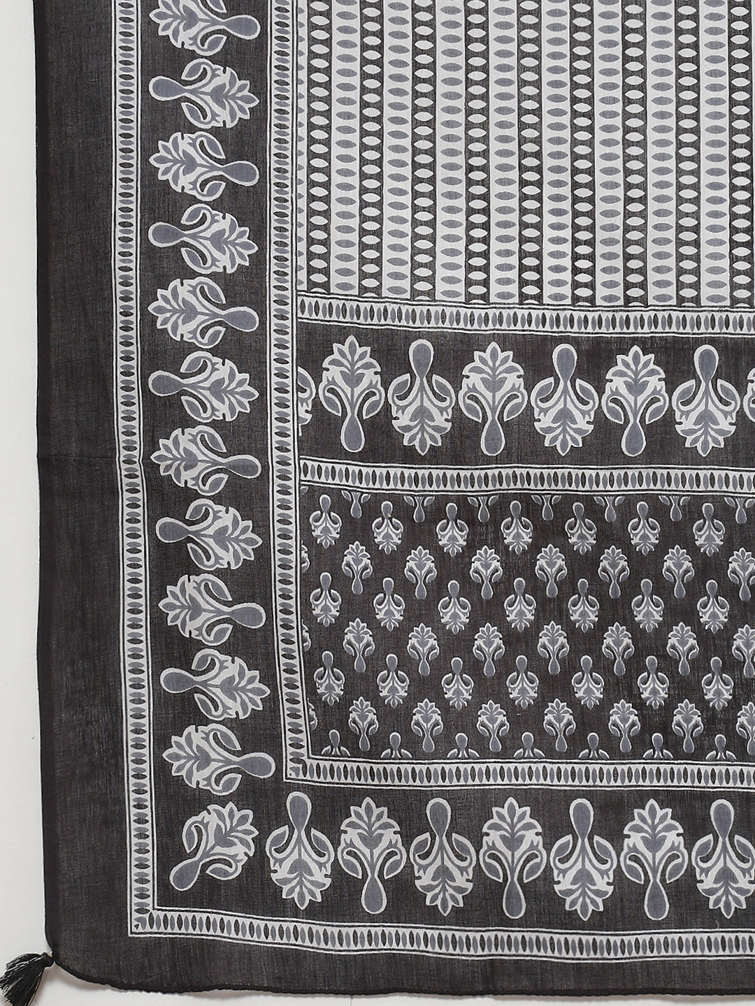 Printed Cotton Kurta With Pants &amp; Dupatta