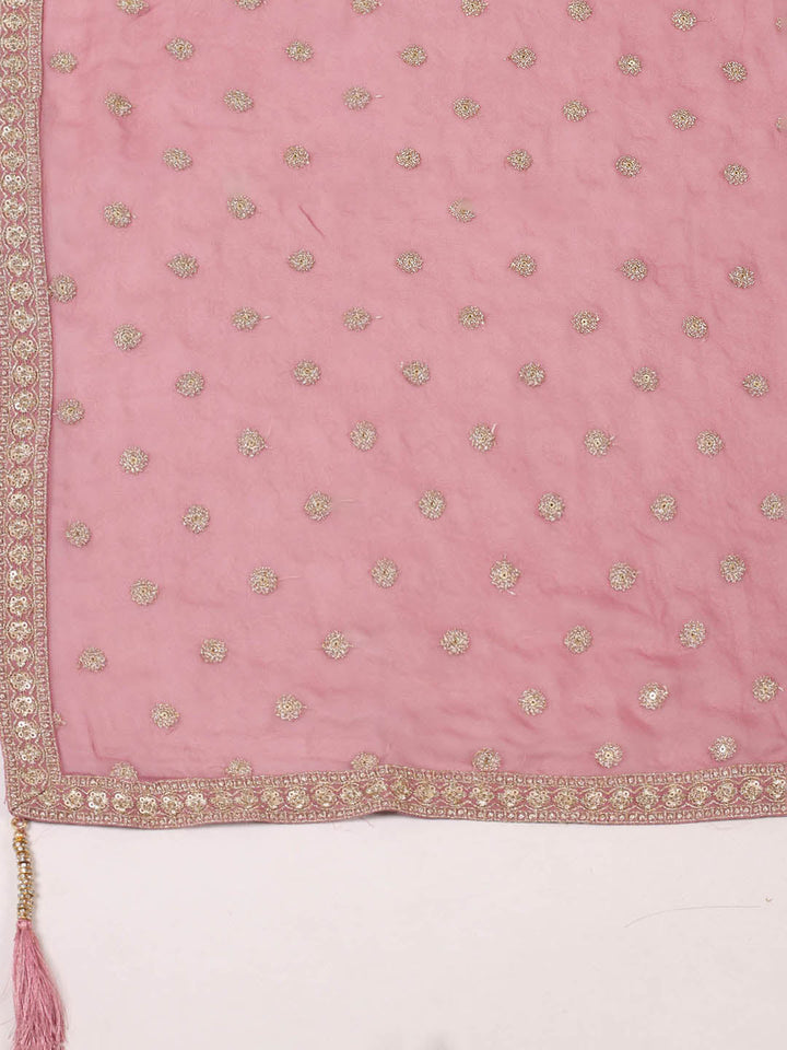 Embroidered Georgette Kurta With Pant &amp; Dupatta