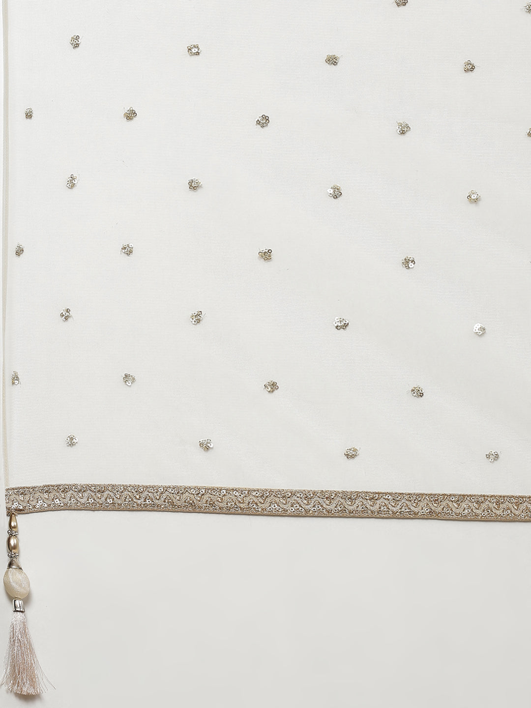 Sequin Embroidered Crepe Kurta With Garara &amp; Dupatta