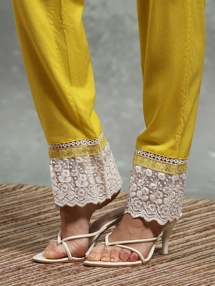 Printed Cotton Blend Kurta With Pants &amp; Dupatta