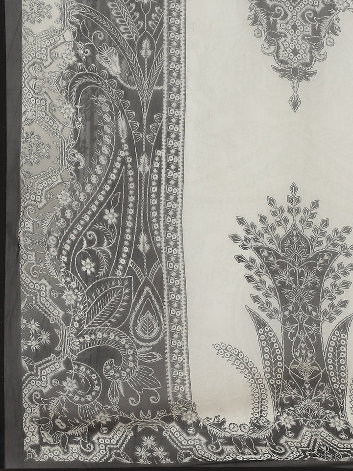 Printed Georgette Kurta With Pants &amp; Dupatta