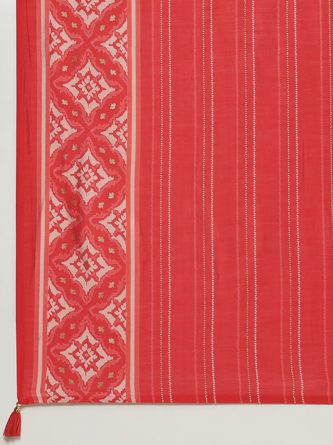 Floral Printed Cotton Kurta With Pants &amp; Dupatta