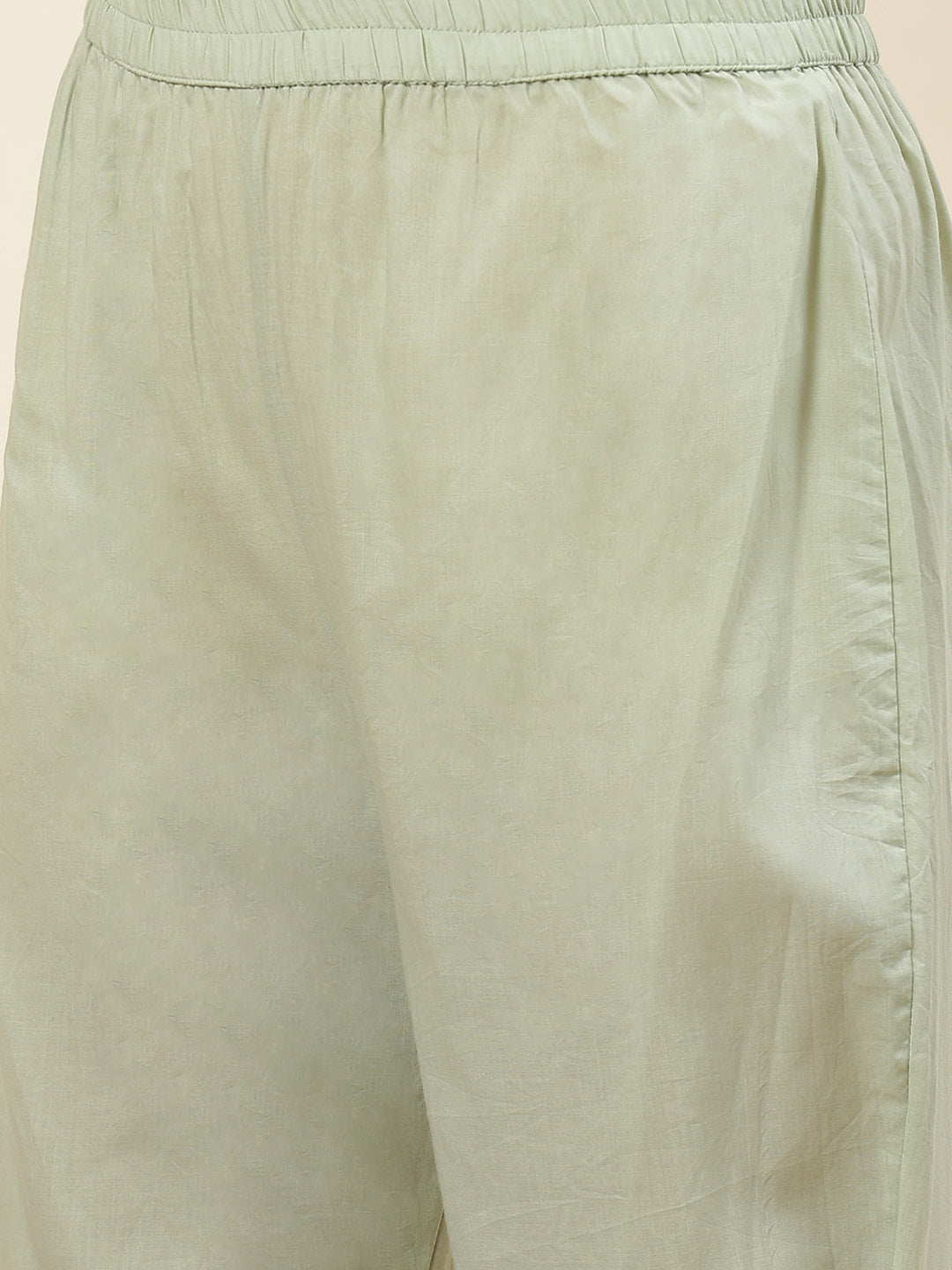 Floral Printed &amp; Embroidered Cotton Kurta With Pants &amp; Dupatta