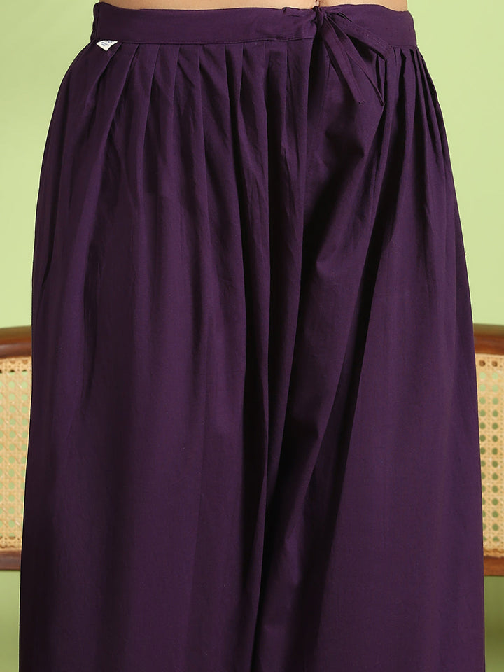 Embroidered Cotton Kurta With Pant &amp; Dupatta