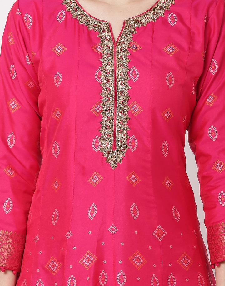 MBZ Meena Bazaar-Rani Mustard Dupion Handloom Salwar kameez