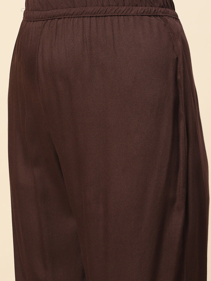 Resham Jaal Woven Pashmina Kurta With Pants &amp; Jacket