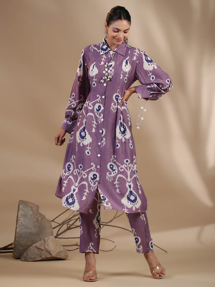 Floral Printed Muslin Kurta With Pants