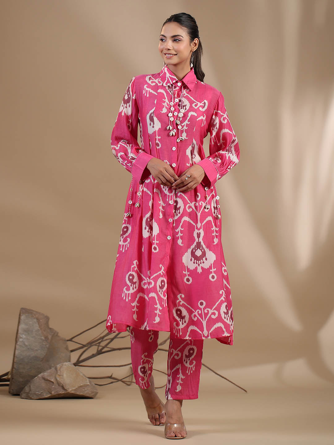 Floral Printed Muslin Kurta With Pants