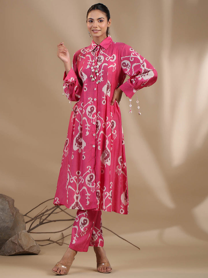Floral Printed Muslin Kurta With Pants