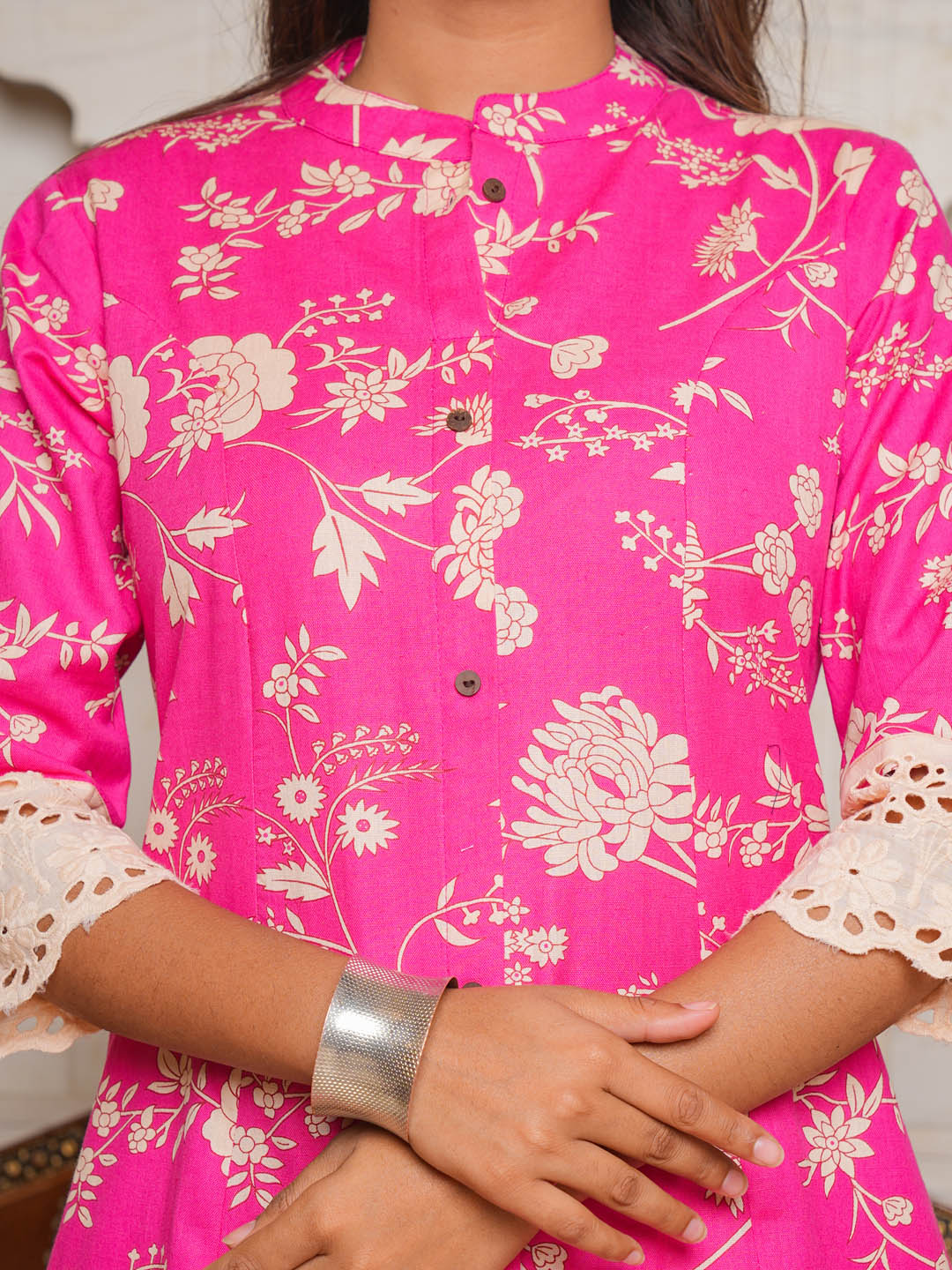 Floral Printed Straight Cotton Kurta