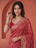 Rani Georgette Embroidered Saree
