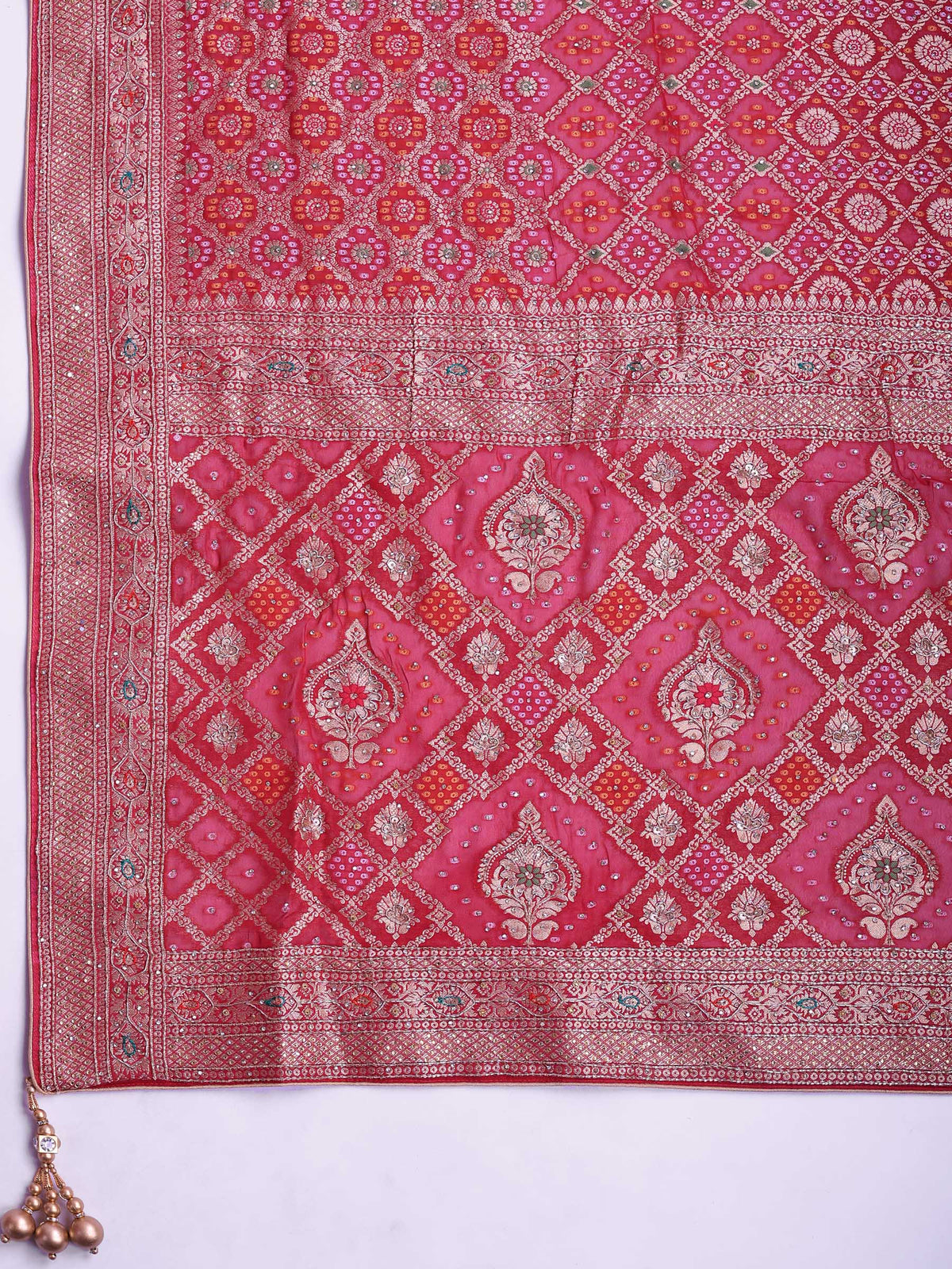 Rani Georgette Embroidered Saree