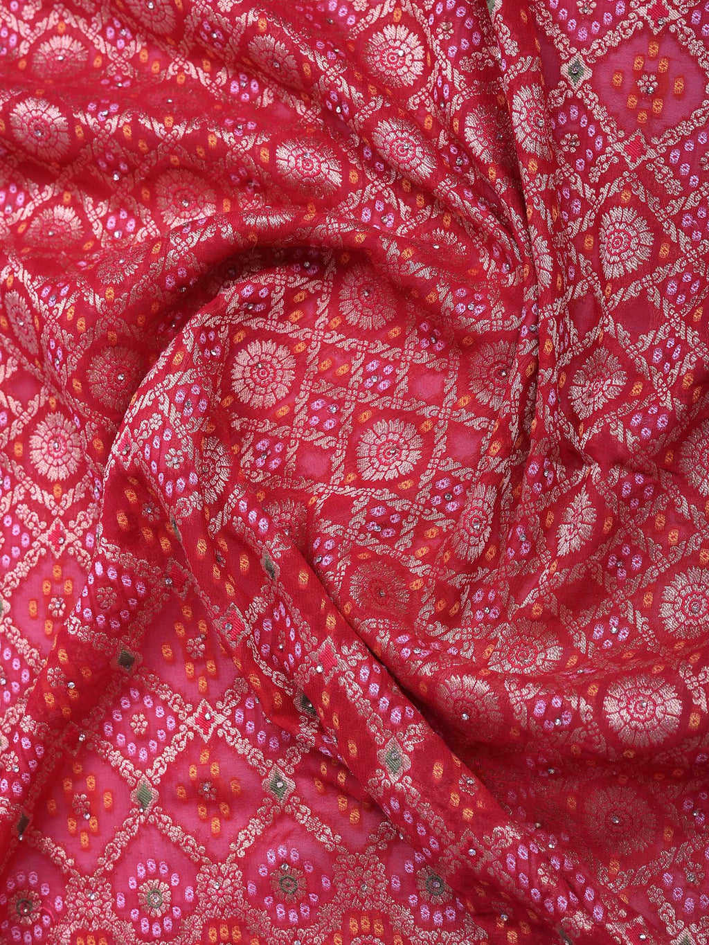 Rani Georgette Embroidered Saree