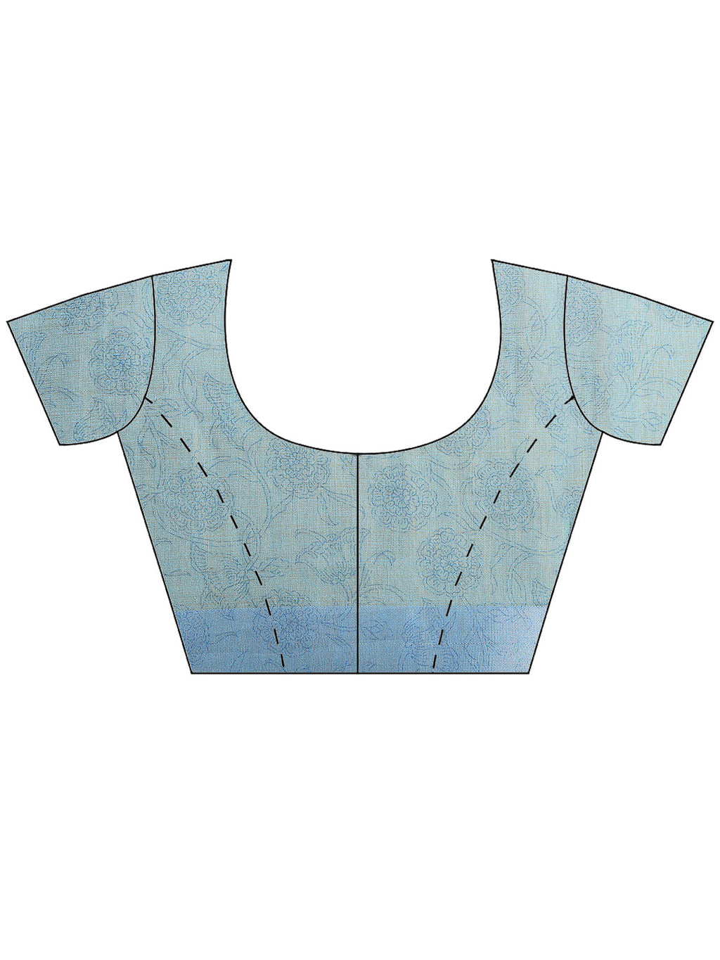 Blue Cotton Blend Printed Sarees