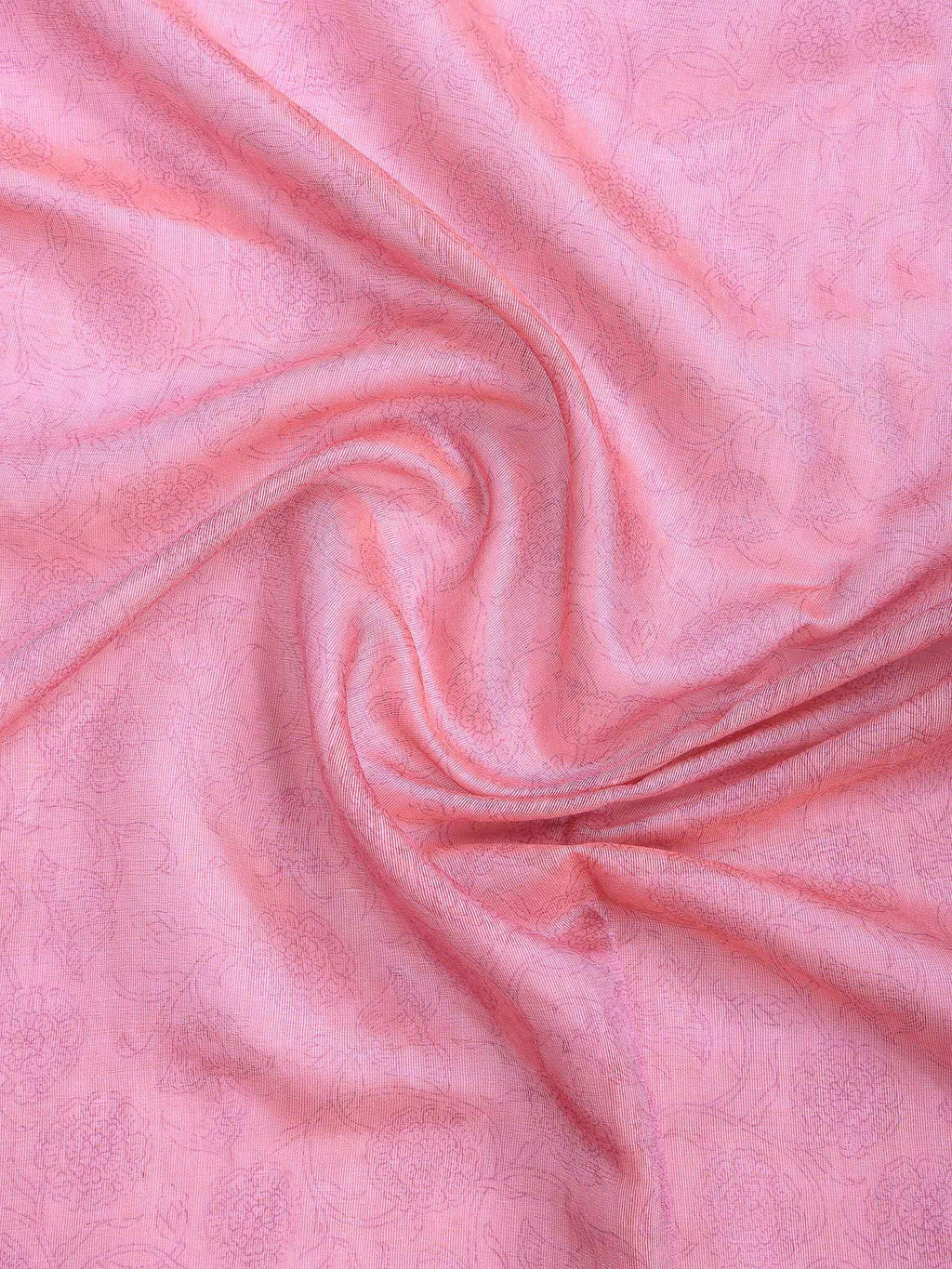 Pink Cotton Blend Printed Saree