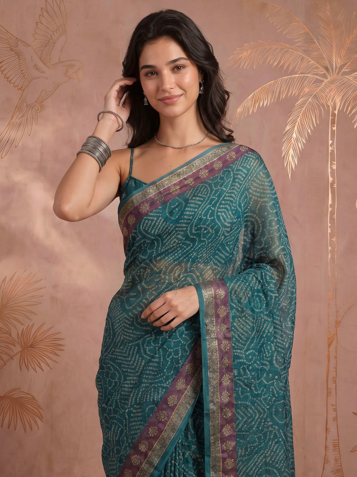 Firozee Cotton Blend Printed Sarees