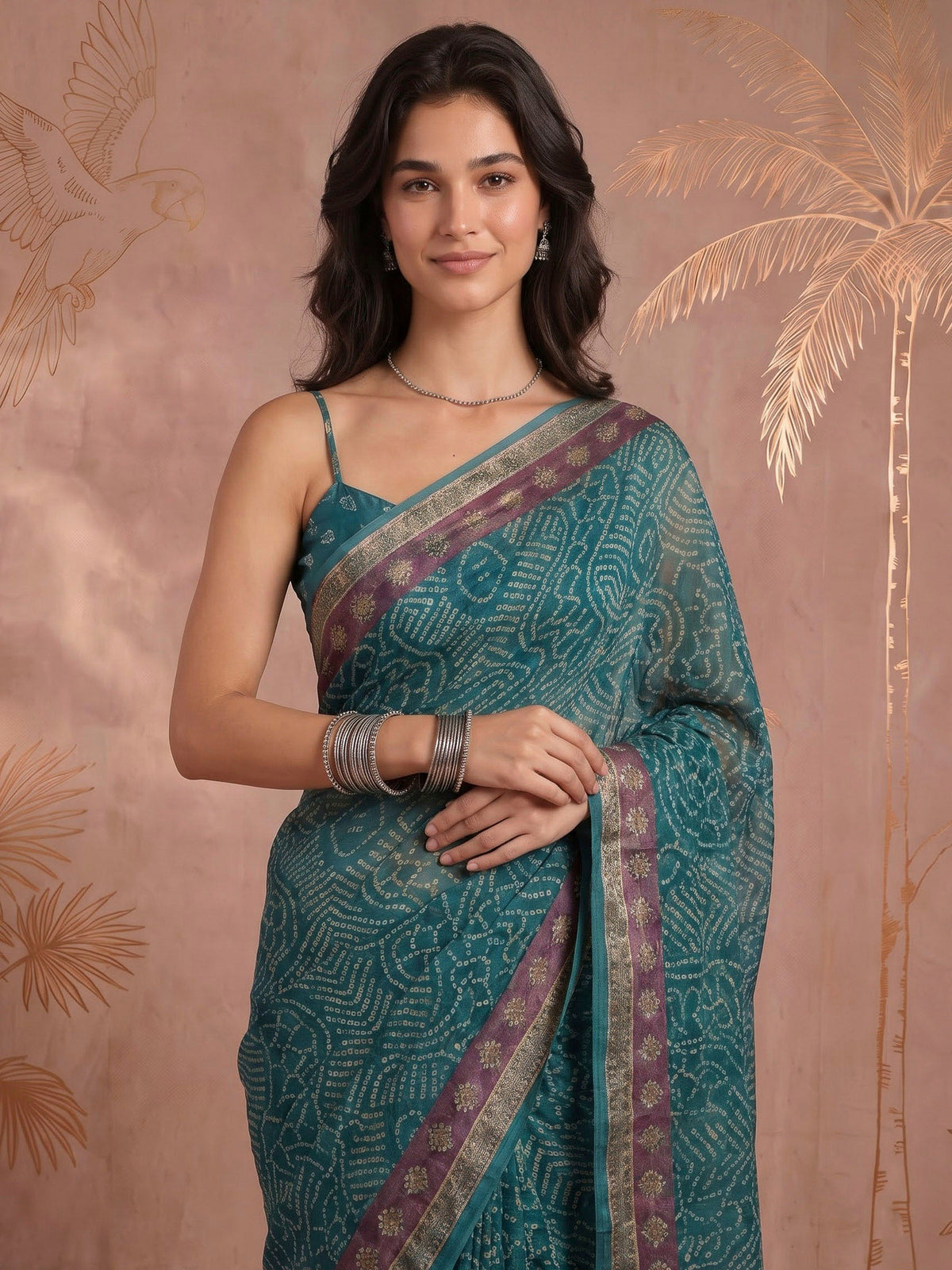 Firozee Cotton Blend Printed Sarees