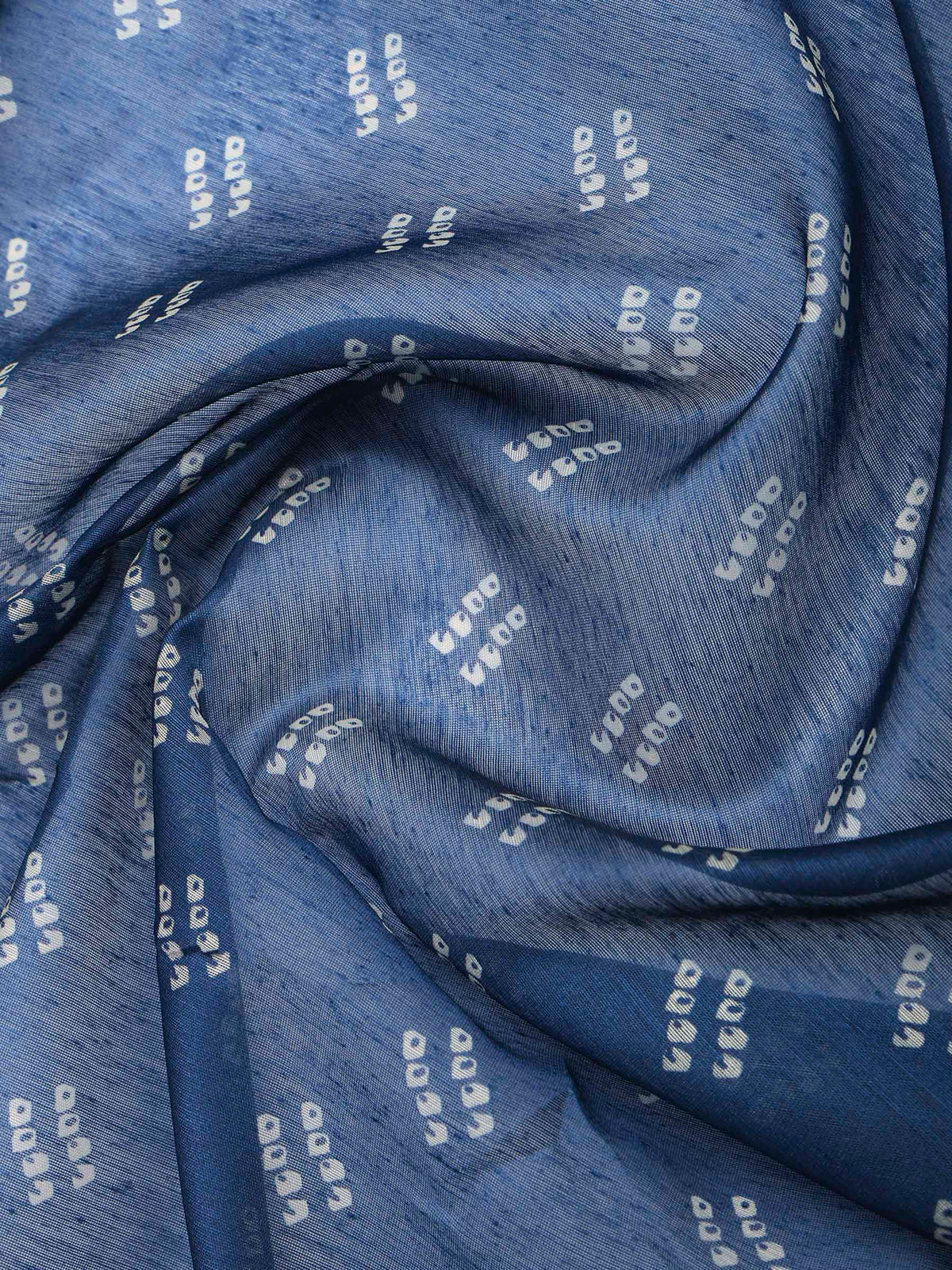 Navy Blue Cotton Blend Printed Sarees