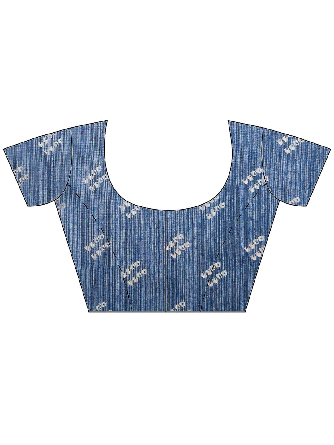 Navy Blue Cotton Blend Printed Sarees