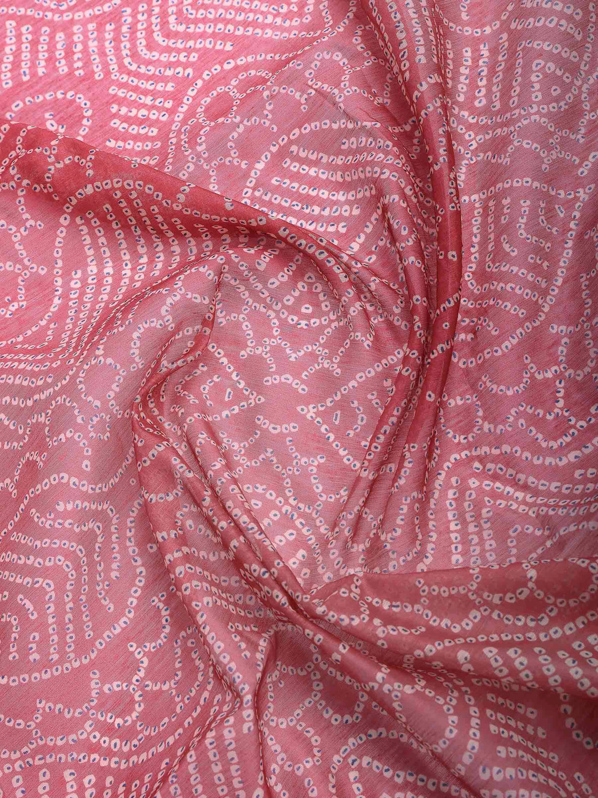 Pink Cotton Blend Printed Sarees