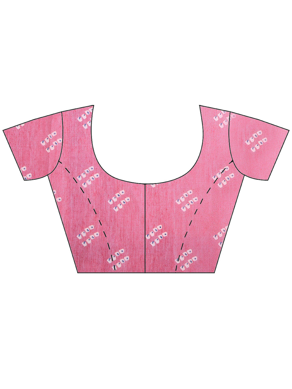 Pink Cotton Blend Printed Sarees