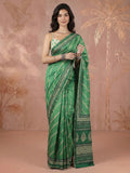 Green Art Silk Printed Sarees