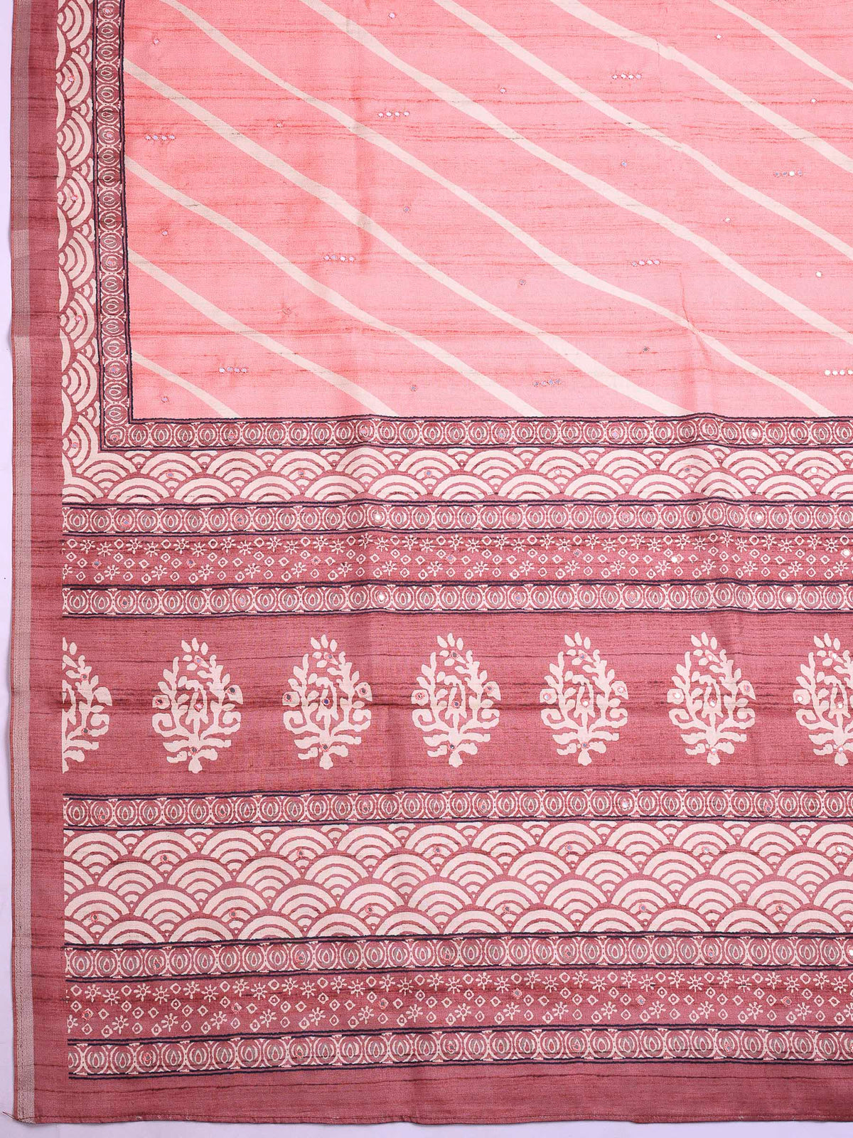 Pink Art Silk Printed Sarees