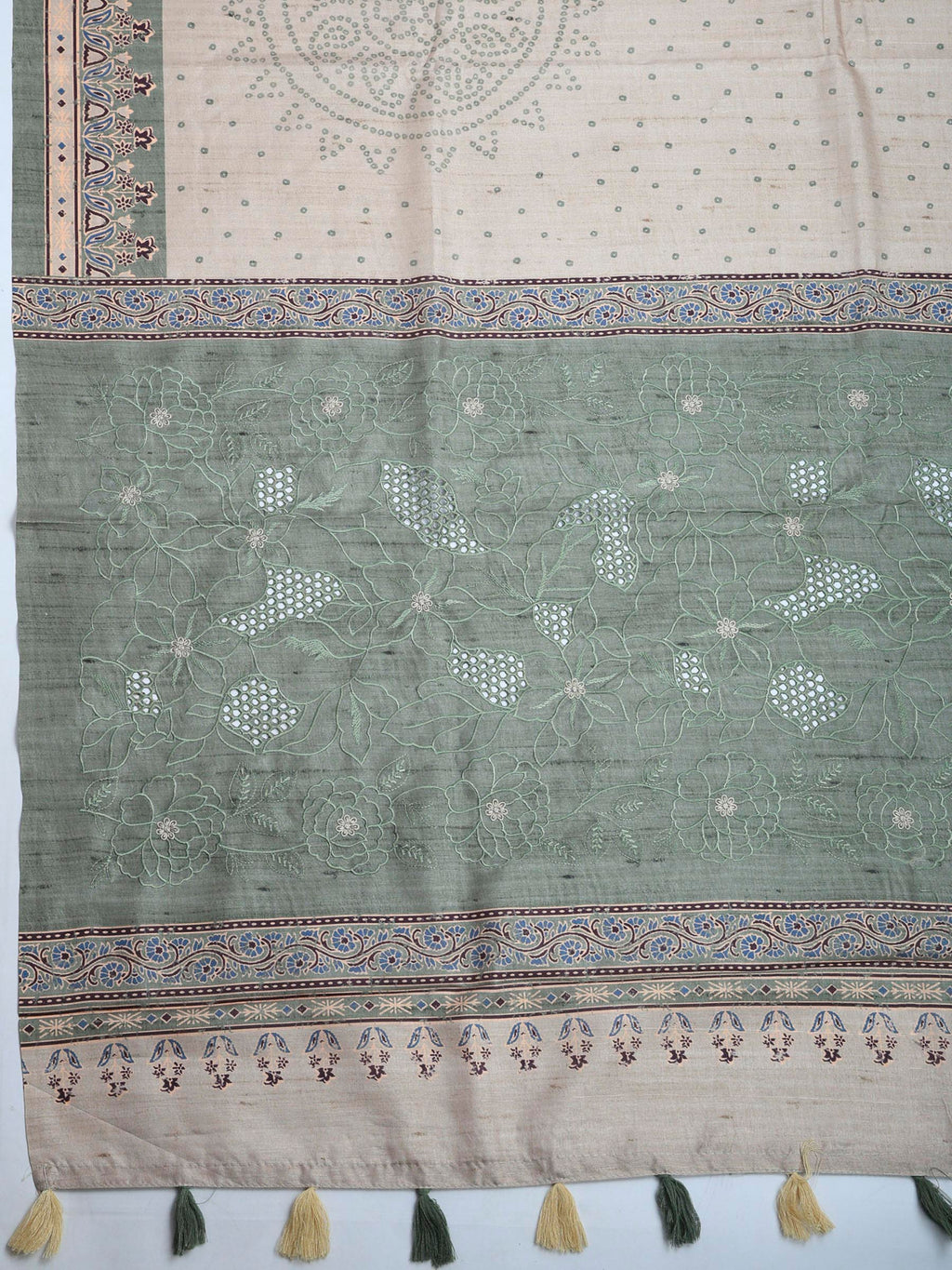 Green Art Silk Printed Sarees