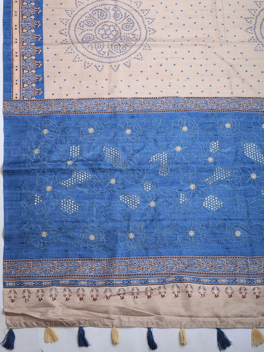 Navy Blue Art Silk Printed Sarees