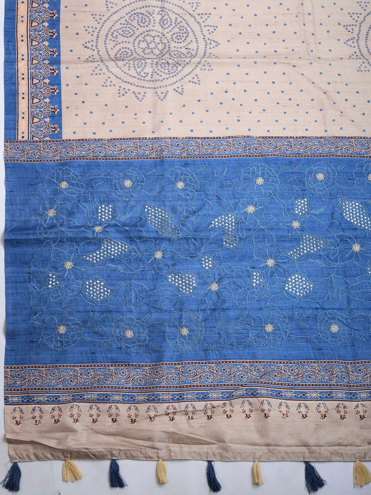 Navy Blue Art Silk Printed Sarees