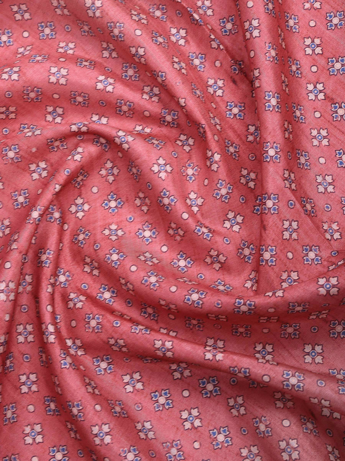 Peach Art Silk Printed Sarees