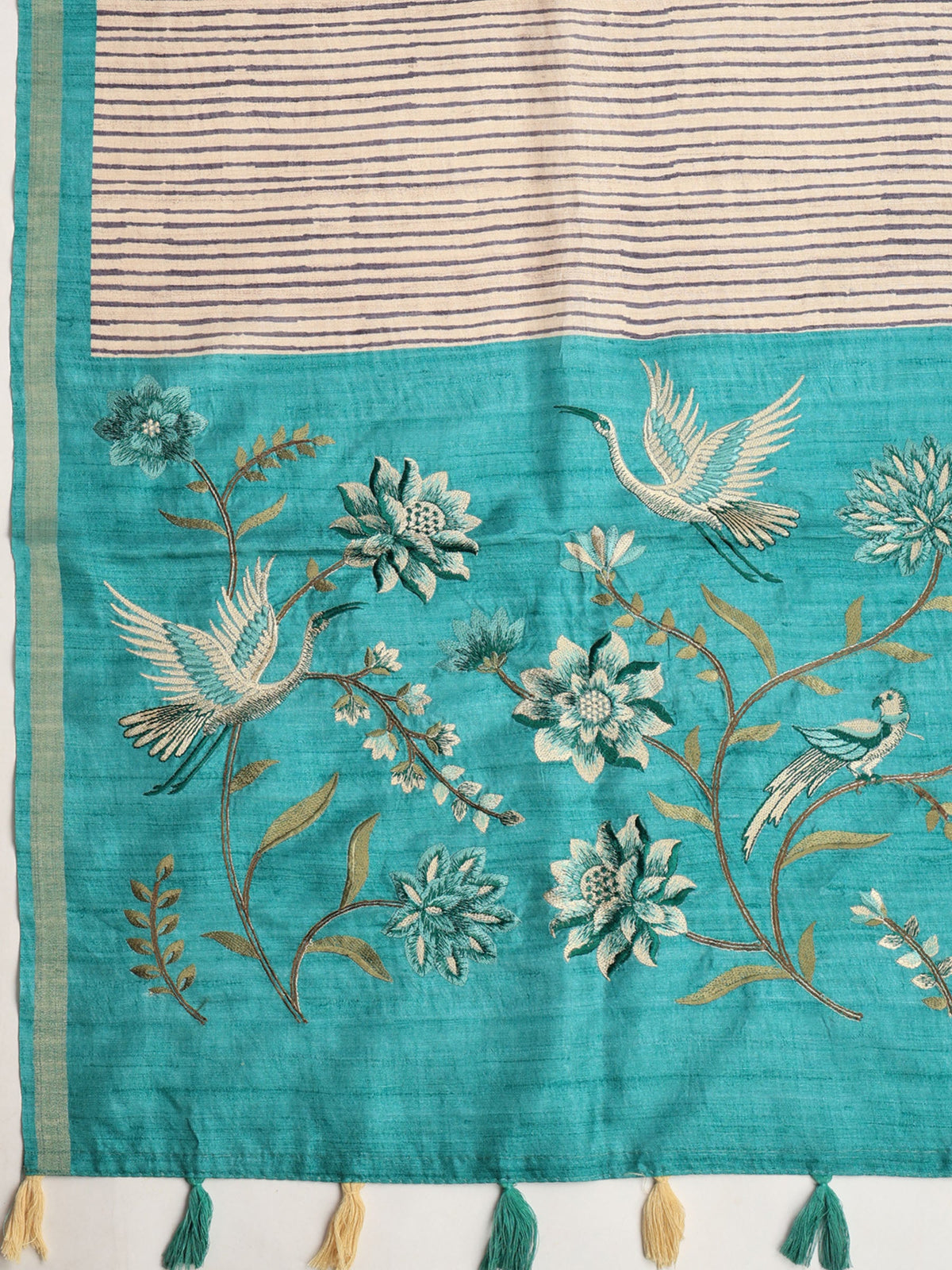 Green Art Silk Printed Saree