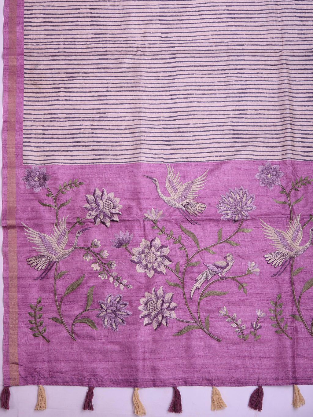 Lavender Art Silk Printed Saree