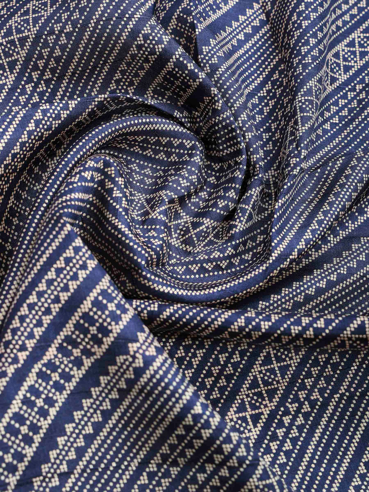 Navy Blue Art Silk Printed Saree
