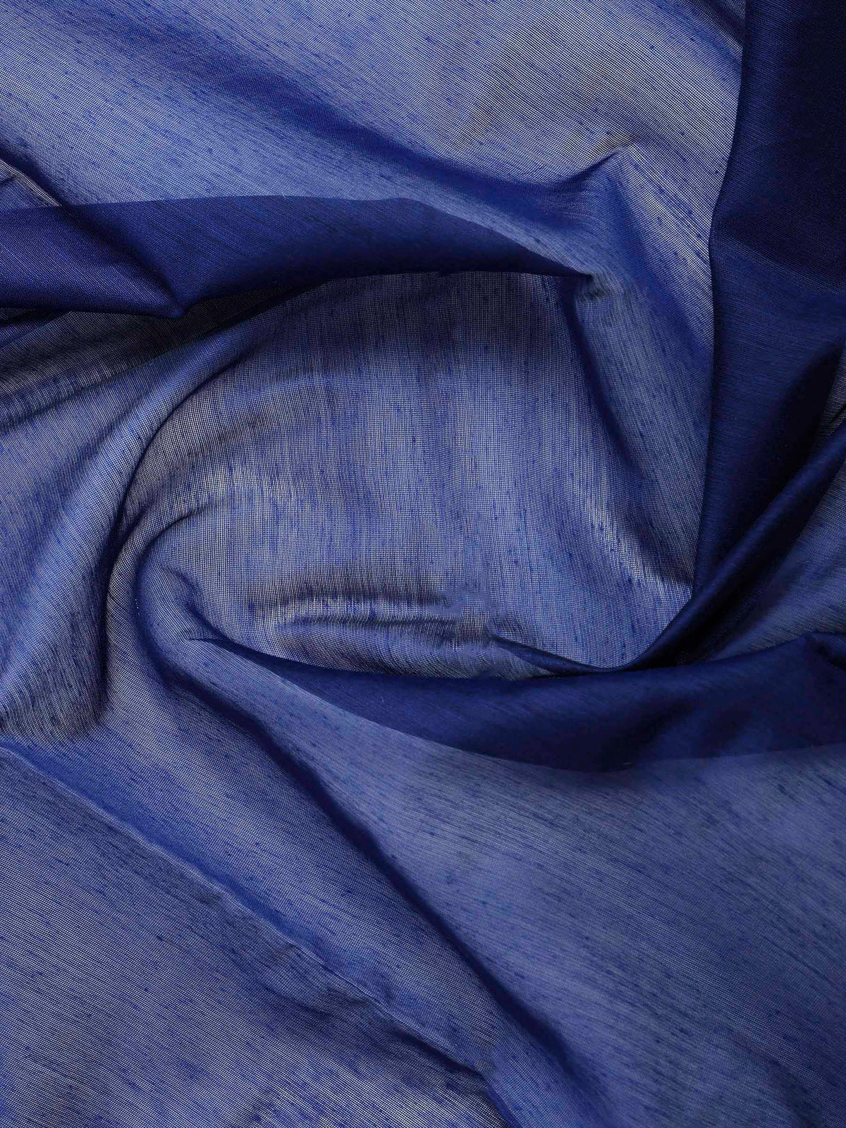 Navy Blue Cotton Blend Woven Saree