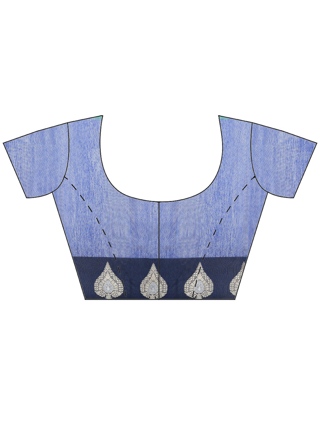 Navy Blue Cotton Blend Woven Saree