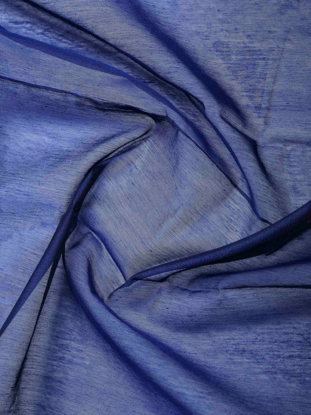 Navy Blue Cotton Blend Woven Saree