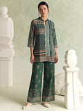 Green Printed Crepe Kurta Set