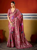 Maroon Dola Silk Printed Saree