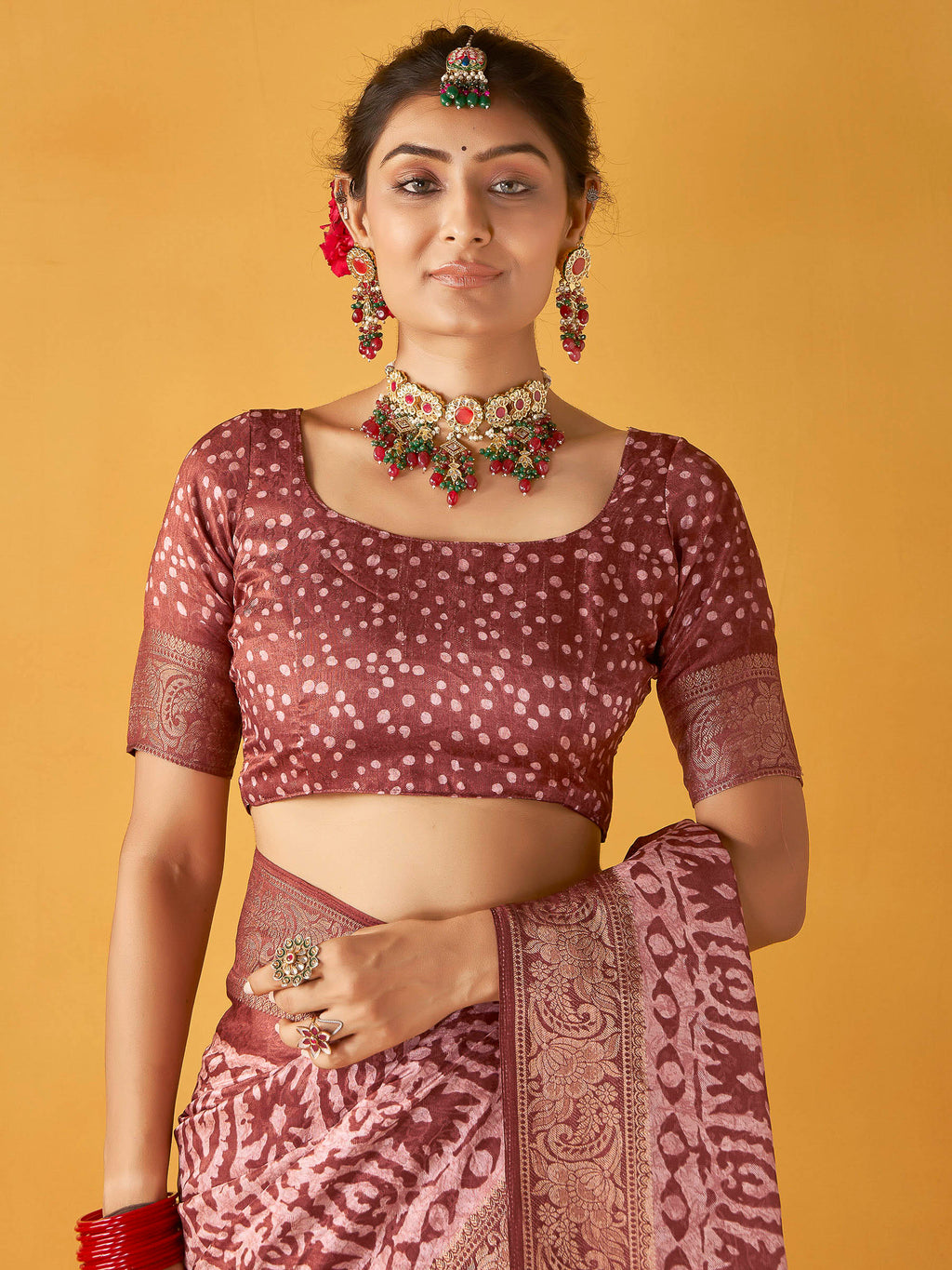Rose Art Silk Printed Saree