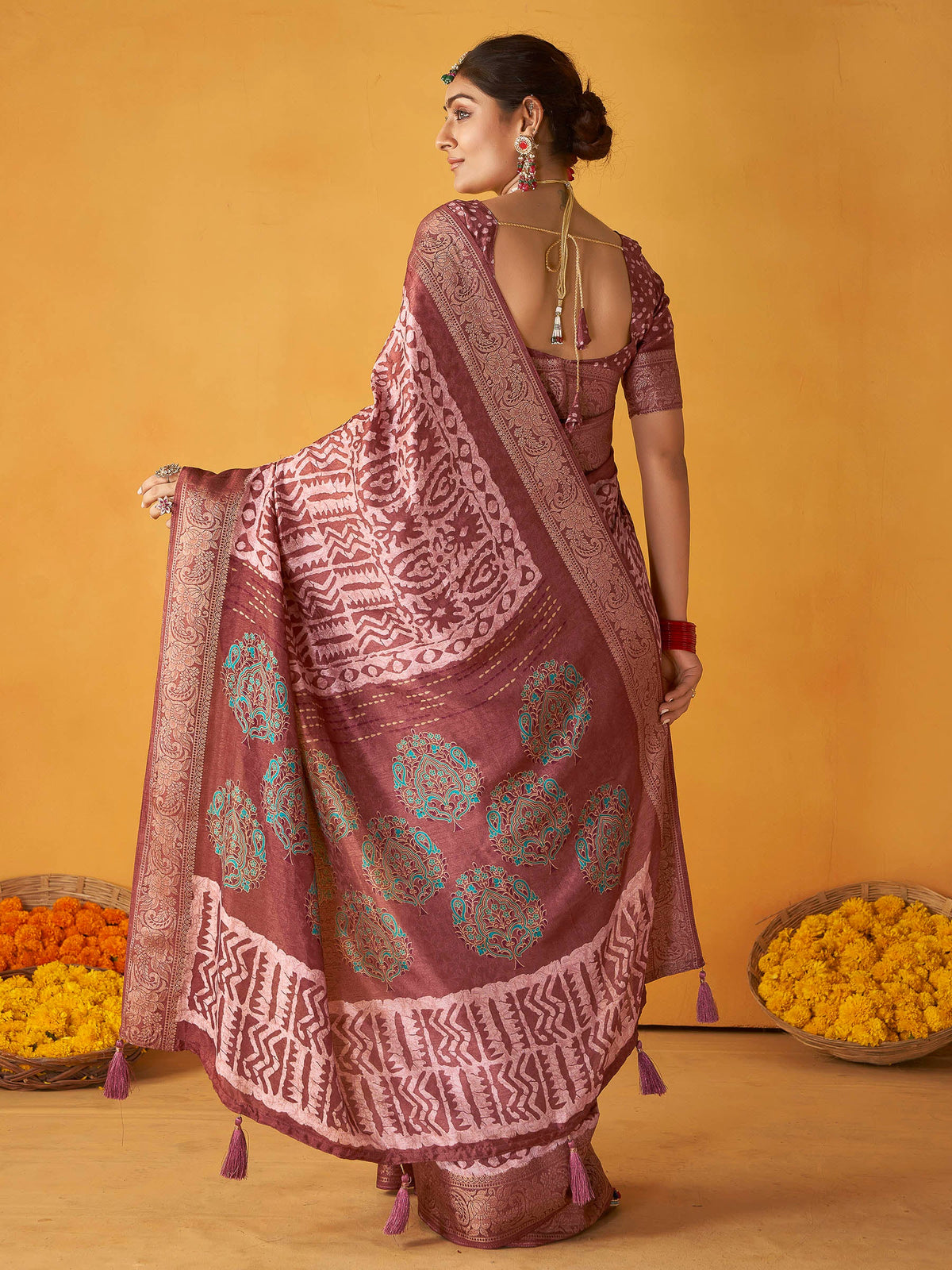 Rose Art Silk Printed Saree