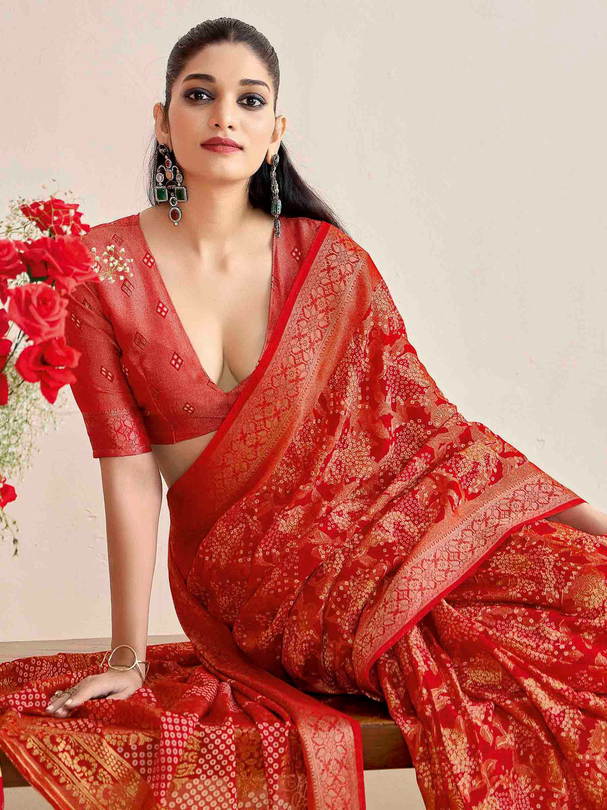 Firozee Art Silk Printed Saree