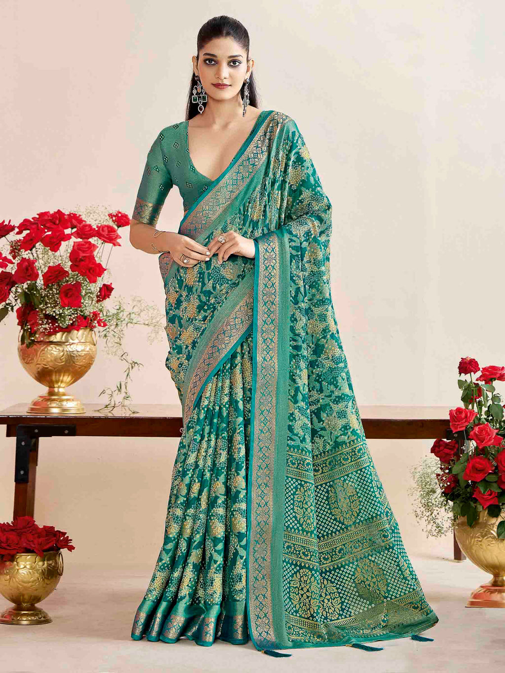 Yellow Art Silk Printed Saree