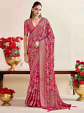 Purple Art Silk Printed Saree