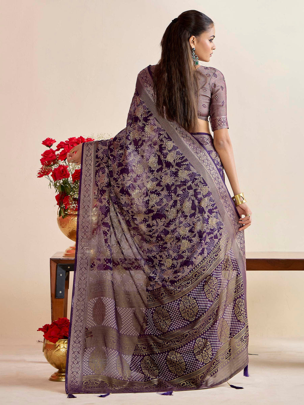 Blue Art Silk Printed Saree